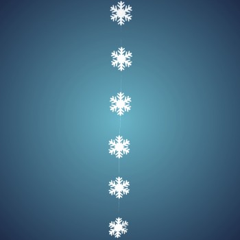 Schneeflockengirlande aus Filz, Dicke: ~ 2 mm, 6 Flocken à 17 cm, Länge: ~ 180 cm
