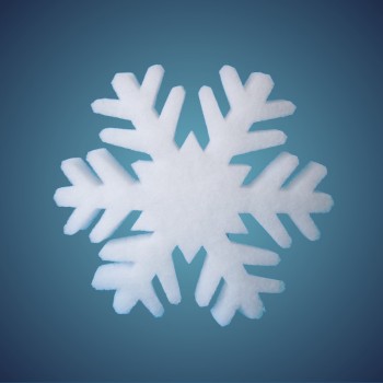 Schneeflocke aus schwer entflammbarer Schneewatte, Dicke: ~ 2 cm, Grösse: 29 cm