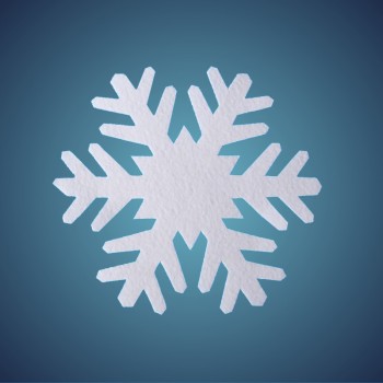 Schneeflocke aus schwer entflammbarer Schneewatte, Dicke: ~ 1 cm, Grösse: 17 cm