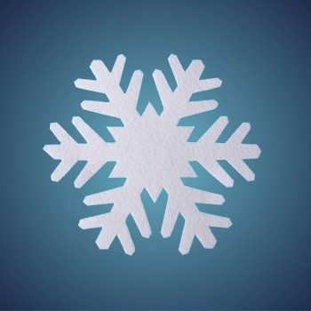 Schneeflocke aus schwer entflammbarer Schneewatte, Dicke: ~ 1 cm, Grösse: 8 cm, 24 Stk./Beutel