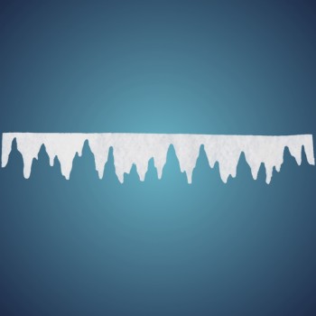 Eiszapfengirlande (Größe: M) aus schwer entflammbarer Schneewatte, Größe: ~ 100 x 16 cm, Stärke: ~ 2 cm