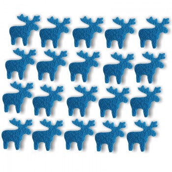 Streudeko Rentiere aus Filz in blau
