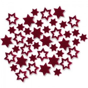 Streudeko Sterne aus Filz 25 g Beutel / bordeaux