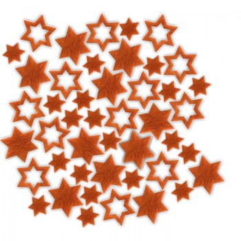 Streudeko Sterne aus Filz 25 g Beutel / orange