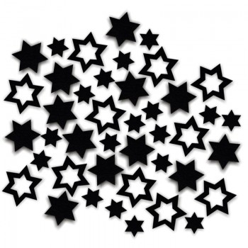Streudeko Sterne aus Filz in schwarz