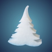 Schneetanne aus schwer entflammbarer Schneewatte, Dicke: ~ 4 cm, selbststehend, Grösse: 17 cm