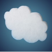 Cloud made of flame resistant snow wool, thickness: ~ 4 cm, size: 41 cm