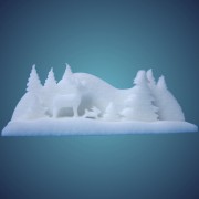 3-D Schneewald (3-teilig) aus schwer entflammbarer Schneewatte, Größe: ~ 50 x 12 x 21 cm, einzeln verpackt