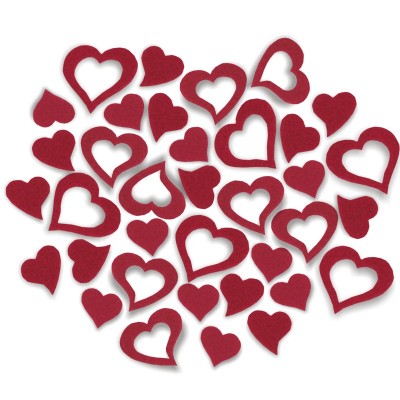 Scattering decoration motive hearts made of felt 15 g