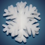 3-D Schneeflocke aus schwer entflammbarer Schneewatte, Grösse: 17 cm, 3 Stk./Beutel