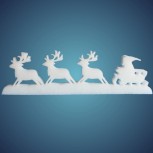 Reindeersleigh made of flame resistant snow wool, size: ~ 63,5 x 21 cm, thickness: ~ 4 cm, individually wrapped