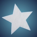 Stern aus schwer entflammbarer Schneewatte, Dicke: ~ 1 cm, Grösse: 12 cm