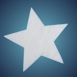 Stern aus schwer entflammbarer Schneewatte, Dicke: ~ 4 cm, selbststehend, Grösse: 29 cm