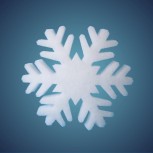 Schneeflocke aus schwer entflammbarer Schneewatte, Dicke: ~ 2 cm, Grösse: 8 cm, 12 Stk./Beutel