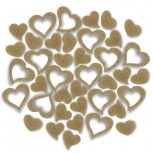 Scattering decoration motive hearts made of felt, beige / 5 g polybag