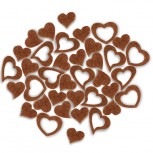 Scattering decoration motive hearts made of felt, cognac / 5 g polybag