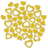 Scattering decoration motive hearts made of felt, yellow / 5 g polybag