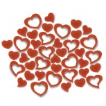 Scattering decoration motive hearts made of felt, orange / 5 g polybag