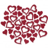 Scattering decoration motive hearts made of felt, red / 5 g polybag