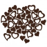 Scattering decoration motive hearts made of felt, chocolate / 5 g polybag